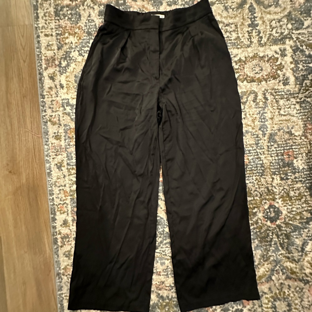 Abercrombie & Fitch Satin Wide Leg Trouser Pant